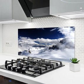 Szkło do Kuchni na Ścianę Majestatyczny Szczyt W Chmurach