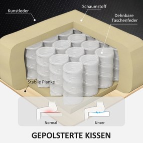 HOMCOM Fotel Relaksacyjny z Podnóżkiem, Regulowany Fotel, Obicie z Skóry Ekologicznej, Fotel z Odchylanym Oparciem, Czarny