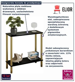 Czarna nowoczesna konsola na złotym stelażu  L7-E10