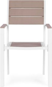 Krzesła ogrodowe Caprila - zestaw 2 szt. na taras i balkon, kolor biało-beżowy