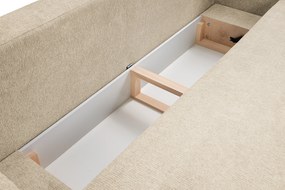 Masseno Sofa AMICO z funkcją spania i pojemnikiem na pościel, Rozkładana sofa - Kremowy, ARAGON 03