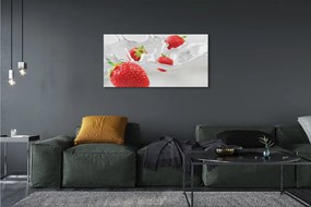 Obraz na płótnie Truskawki w Białym Mleku