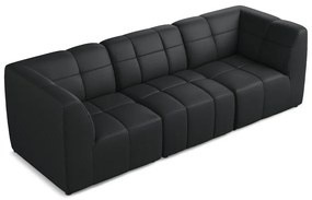 Czarna sofa z imitacji skóry 255 cm Aloha – Makamii