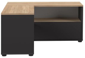 Czarna szafka pod TV w dekorze dębu 90x45 cm Angle – TemaHome