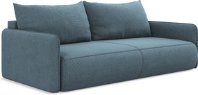 Kanapa 3-osobowa z funkcją spania - z tkaniny strukturalnej - jasny niebieski - NANEA