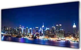 Panel Szklany do Kuchni Wieczorne Światła Miasta
