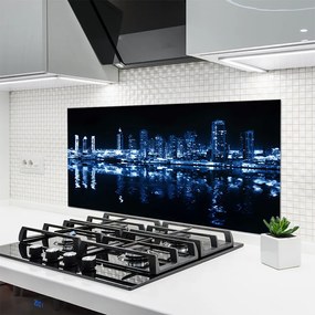 Panel Szklany do Kuchni Panorama Nowoczesnej Metropolii