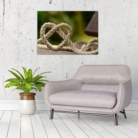 Obraz serca z liny (70x50 cm)