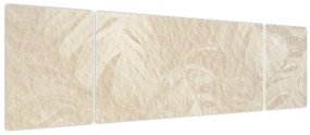 Obraz - Liście w teksturze (170x50 cm)