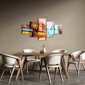 Obraz - Deszczowa pogoda i wieża Eiffla (125x70 cm)