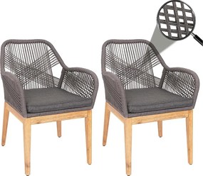 Krzesło ogrodowe MCW-H56b (zestaw 2 sztuk),  poduszki szary antracyt