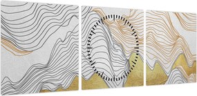 Obraz - Decor III. (z zegarem) (90x30 cm)