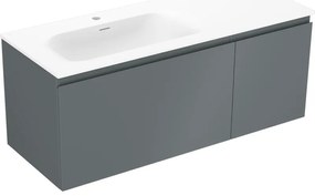 Mexen Orio szafka łazienkowa 120 cm z umywalką Vela lewą, 1S, 1D, grafit mat/biała mat - 91A13-12047-3-BBFF66-W23L01