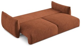 Rozkładana sofa z tkaniny szenilowej w kolorze terakoty 230 cm Leila – Makamii