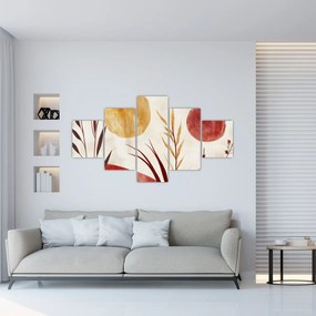 Obraz - Rośliny i okręgi (125x70 cm)