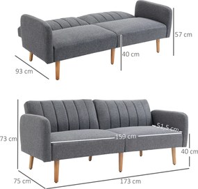 HOMCOM Sofa rozkładana z funkcją spania 173x75x73 cm nowoczesna kanapa | Aosom PL