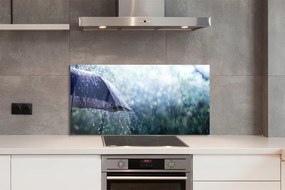 Szklany Panel Krople parasol deszcz
