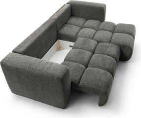 Masseno Narożnik ARTE z funkcją spania i pojemnikiem na pościel Narozniki L, Rozkładana sofa - Szary, BELLO 20