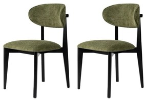 Zestaw krzeseł do jadalni Lionte Green and Black, 2 szt.