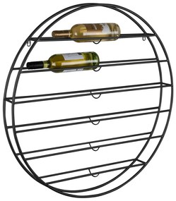 Czarny wiszący metalowy regał na wino liczba butelek 12 80x80x9 cm Redondo – PT LIVING