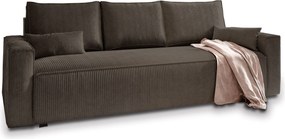 Masseno Sofa MENI z funkcją spania i pojemnikiem na pościel, Rozkładana sofa - Brązowy, POSO 06
