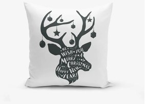 Zestaw 4 świątecznych poszewek na poduszki i bieżnika Minimalist Cushion Covers Reindeer and Stars