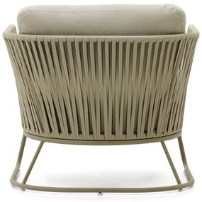 Zielony metalowy fotel ogrodowy Saconca – Kave Home