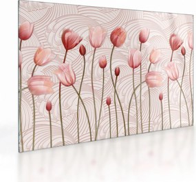 Obraz na szkle - Różowe tulipany (70x50 cm)