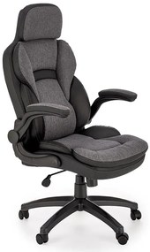 Popielato Biurowy Czarny Fotel Obrotowy C9-M40
