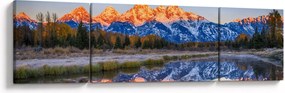 Obraz ośnieżonych szczytów górskich (170x50 cm)