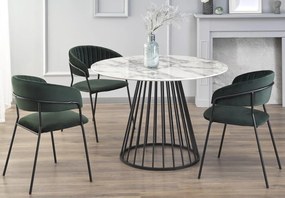 Designerski stół z drucianą podstawą Brodway imitacja marmuru