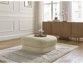 Beżowy podnóżek z materiału bouclé Leonore – Bobochic Paris