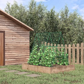 Outsunny Szpaler Roślinny, z Siatką Ochronną, regulowany na wysokość i szerokość, Stal, zielony, 1,8 x 1 x 1,8 m