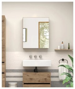 Wisząca szafka łazienkowa z lustrem w dekorze dębu 60x70 cm Wisla – Støraa