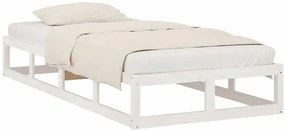 Białe pojedyncze drewniane łóżko 90x200 N4-W43