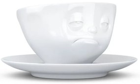 Biała porcelanowa nadąsana filiżanka ze spodkiem 58products