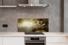 Panel Kuchenny Szklany Smok nad Górskimi Szczytami w Złocie