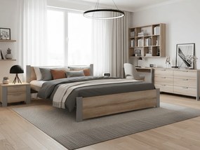 Łóżko IKAROS 140 x 200 cm, dąb sonoma/szary Stelaż: Bez stelaża, Materac: Materac Sommera