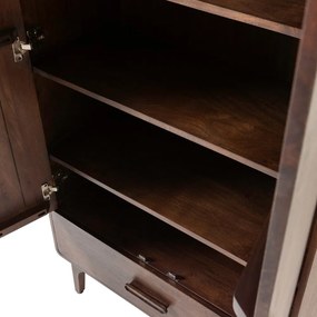 Szafka z litego drewna mango w ciemnym naturalnym kolorze 85x150x35 cm Liya – WOOOD