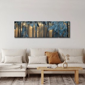 Obraz zaśnieżonego lasu (170x50 cm)