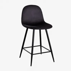 Zestaw 4 Wysokich Stołków Z Aksamitu Glamm Negro & Negro & ↑65 Cm - Sklum