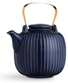 Ciemnoniebieski porcelanowy dzbanek do herbaty Kähler Design Hammershoi, 1,2 l