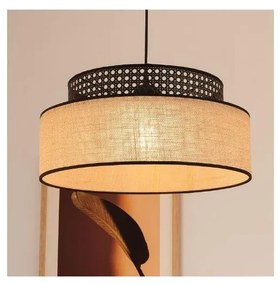 Żyrandol na lince BOHO 1xE27/60W/230V czarny/rattan