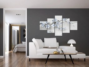 Obraz niebieskich kwiatów (125x70 cm)