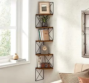 Narożna półka ścienna do spiżarni rustykalny brąz G3-P35