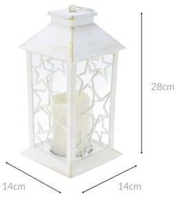 Zimowy lampion ze świecą LED, 28 cm