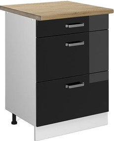 Szafka dolna do kuchni czarny wysoki połysk 60x60x81.6 r-line