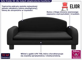 Czarna minimalistyczna sofa dla dzieci - Hreida 4X