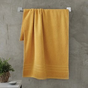 Żółte bawełniane ręczniki kąpielowe frotte zestaw 2 szt. 90x140 cm Zero Twist – Catherine Lansfield