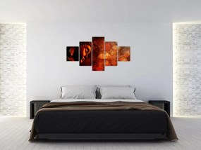 Obraz - Budda w odcieniach czerwieni (125x70 cm)